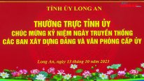 Thường trực Tỉnh ủy chúc mừng kỷ niệm Ngày truyền thống các Ban Xây dựng Đảng và Văn phòng cấp ủy