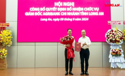 Ông Nguyễn Trí Dũng được bổ nhiệm giữ chức vụ Giám đốc Agribank Chi nhánh tỉnh Long An