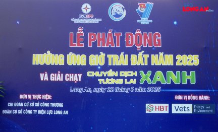 Long An: Phát động hưởng ứng Giờ Trái đất năm 2025 và giải chạy ‘Chuyển dịch xanh – Tương lai xanh’