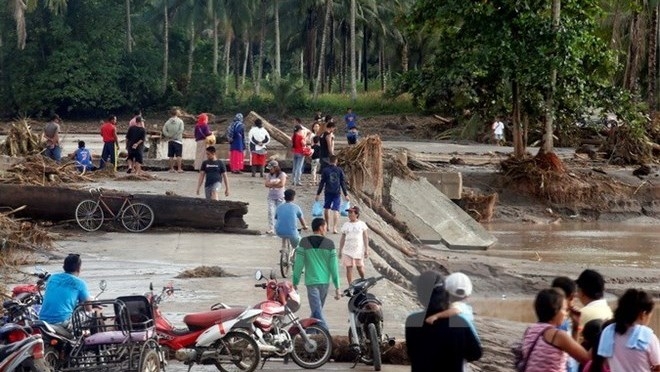 Storm Tembin which hit the Philippines in December left tens of thousands displaced (Source: VNA)