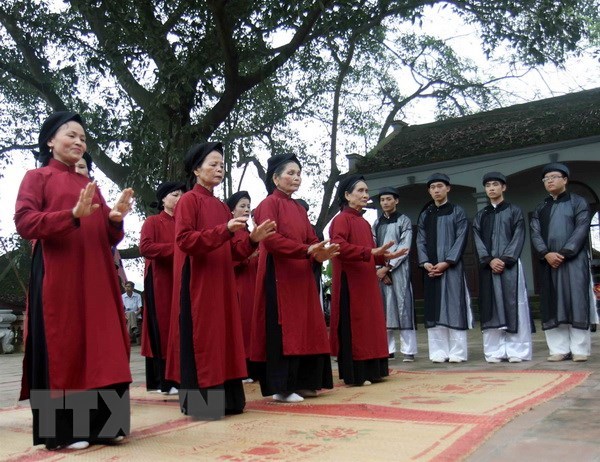 Xoan Singing of Phu Tho province will receive official recognition as an UNESCO intangible cultural heritage of humanity on January 23. (Photo: VNA)