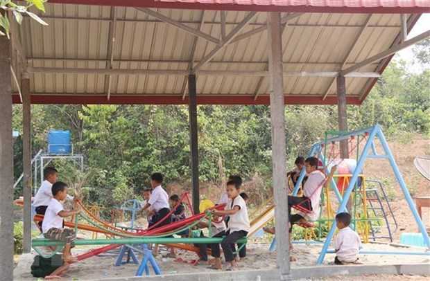 A recreation zone for pre-school and elementary school students in Sangthong district built by the LAP and its partner (Photo: VNA)