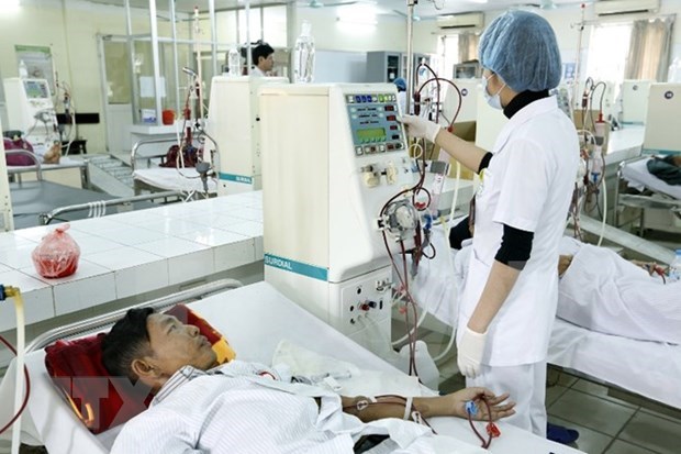 A patient receives renal dialysis (Photo: VNA)