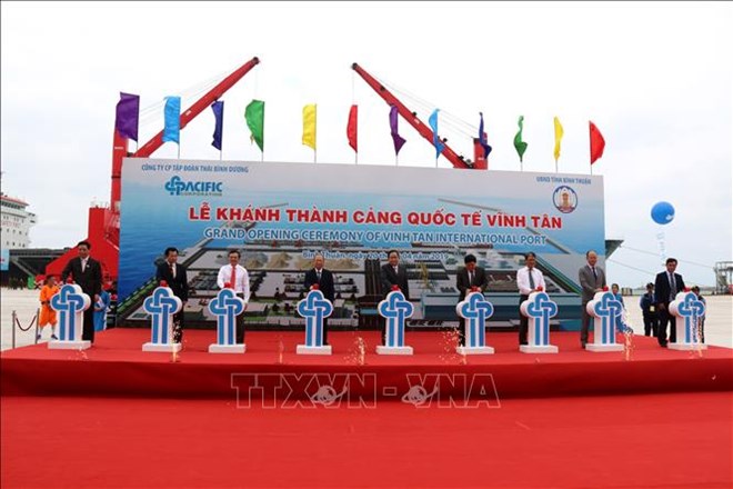 Vinh Tan international seaport was inaugurated on April 20 (Photo: VNA)