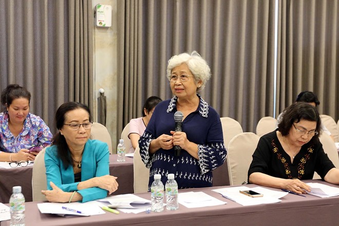 Luong Thi Thuan, chairwoman of HCM City’s Children Sponsoring Association, speaks at the workshop (Photo: VNA)