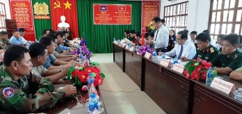 Hội nghị giao ban quí II - năm 2019 giữa thị xã Kiến Tường và huyện Kông Pông Rồ