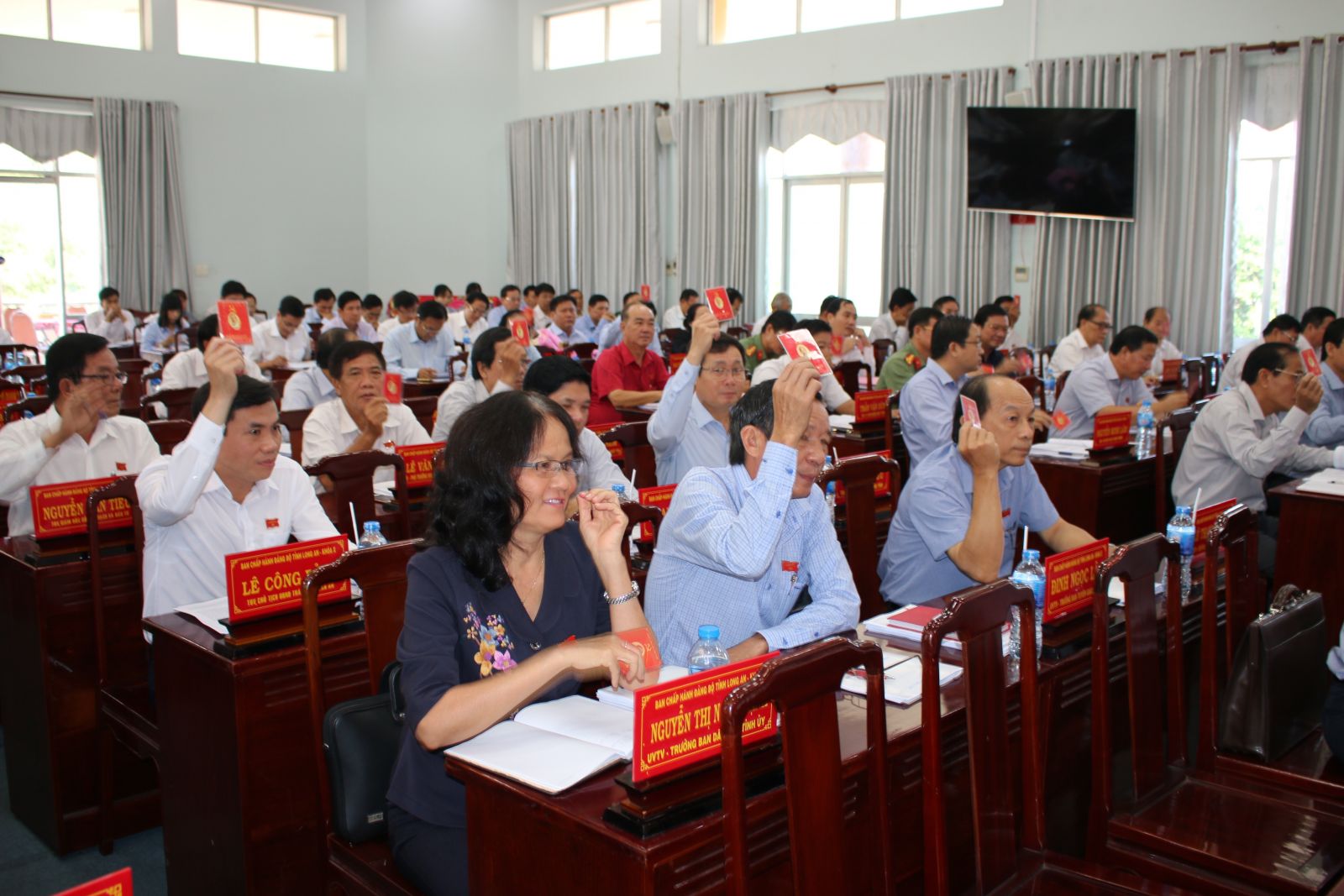 Delegates vote the conference agenda