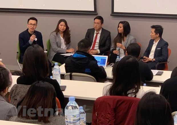 At the conferenc to kick off the first startup competition for Vietnamese students and alumni in Australia (Photo: VNA)