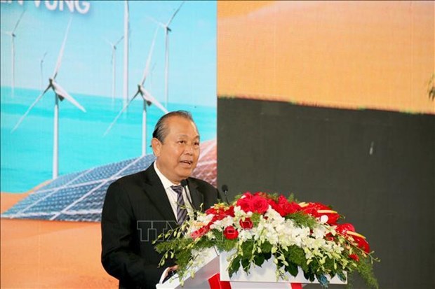 Deputy Prime Minister Truong Hoa Binh addresses the investment promotion conference in Phan Thiet city, Binh Thuan province. (Photo: VNA)