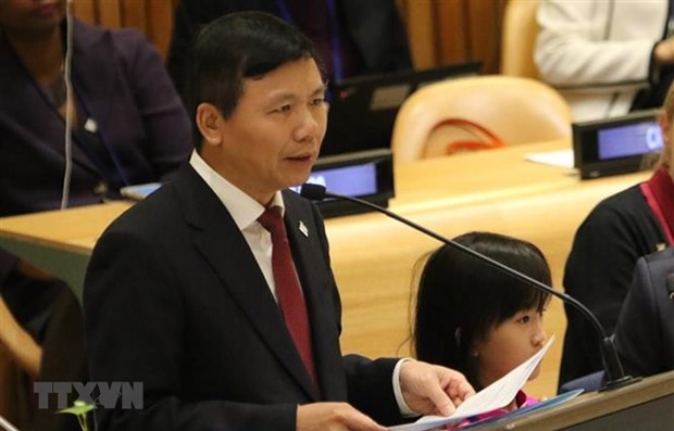 Ambassador Dang Dinh Quy, head of Vietnam’s permanent mission to the UN, speaks at the celebration for global actions on the 30th anniversary of the Convention on the Rights of the Child. (Photo: VNA)