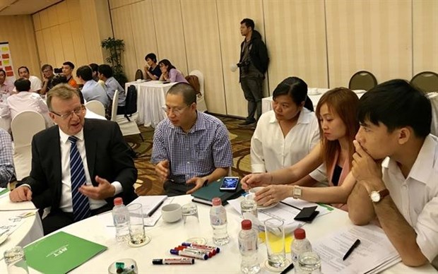 Representatives from businesses and agricultural associations meet at a workshop on “Unlocking Innovations in Agriculture for the Private Sector” held in HCM City on September 27. (Photo: VNS)