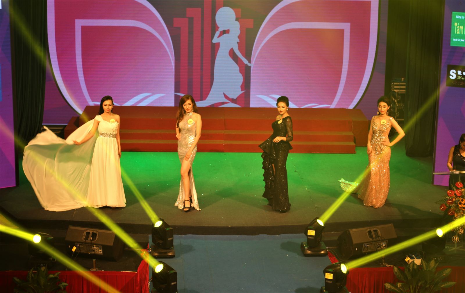 Candidates particiate evening dress competition