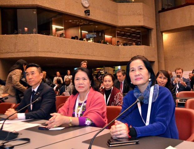 The Vietnamese delegation at the 22nd General Assembly of the International Federation of Red Cross and Red Crescent Societies (Photo: VNA)