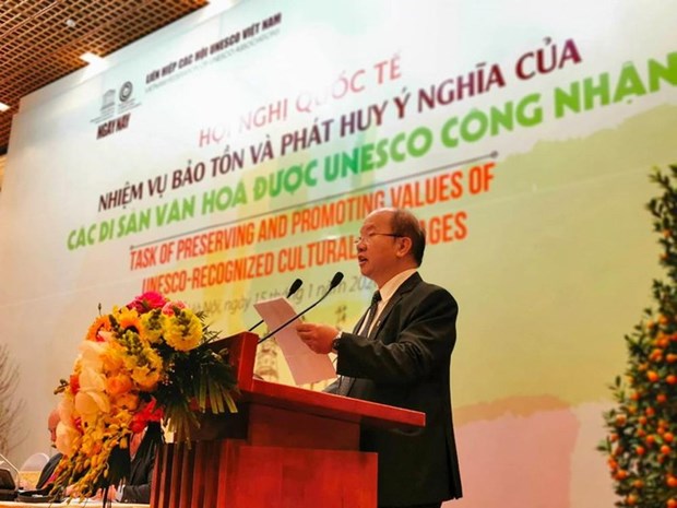 Chairman of VFUA Nguyen Xuan Thang speaks at the event (Source:VNA) 