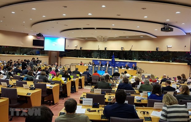 The voting session at the European Parliament Committee on International Trade (INTA) (Source: VNA)