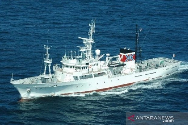 Japan has handed over a fishery patrol vessel named Hakurei Maru to Indonesia.(Photo: Antaranews)