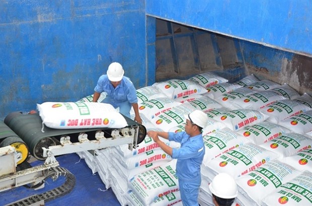 Fertiliser prepared for transport at PetroVietnam Ca Mau Fertiliser JSC (Photo: www.pvcfc.com.vn)