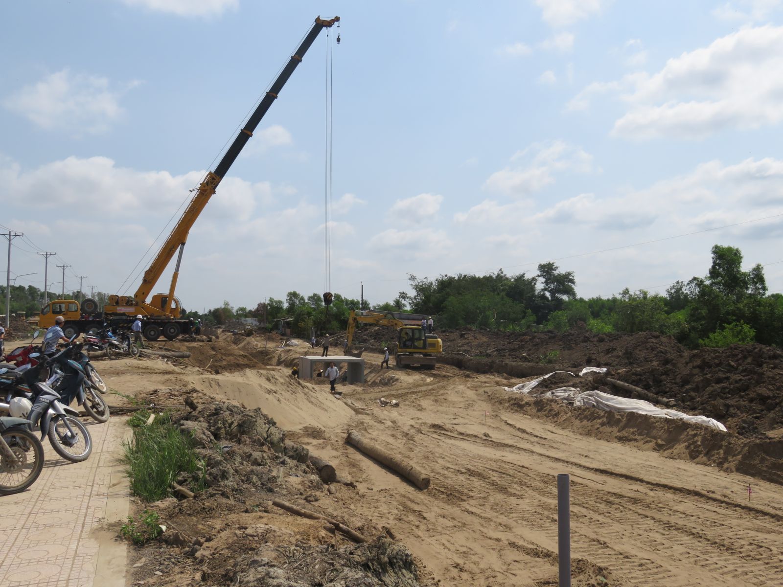 Road leading to the industrial park is under construction