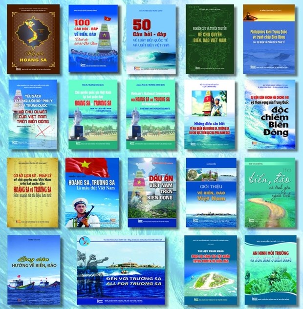 The collection of books on Vietnam's sea and island sovereignty (Photo courtesy of the publishing house)