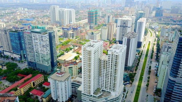 Apartment buildings in Hanoi. In the first quarter, property enterprises nationwide offered a total of 53,200 units in housing projects. (Photo tapchitaichinh.vn)