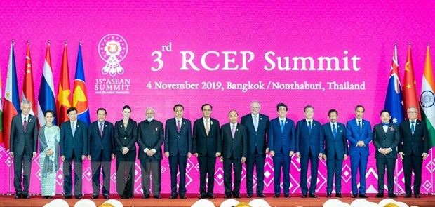 Leaders of RCEP member states at the 3rd RCEP Summit in Thailand in November 2019 (Source: VNA)