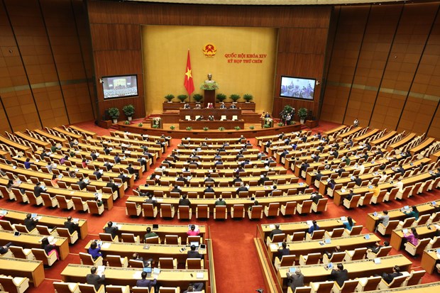 The opening sitting of the 14th-tenure NA's ninth session on May 20 morning (Photo: VNA)