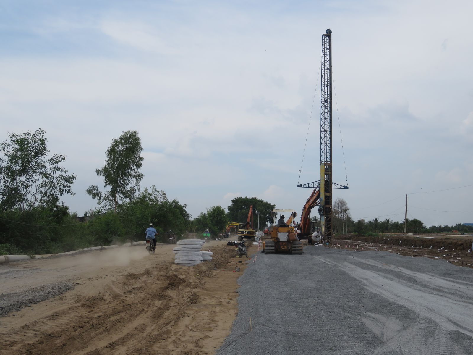 The main road to the industrial park is under construction