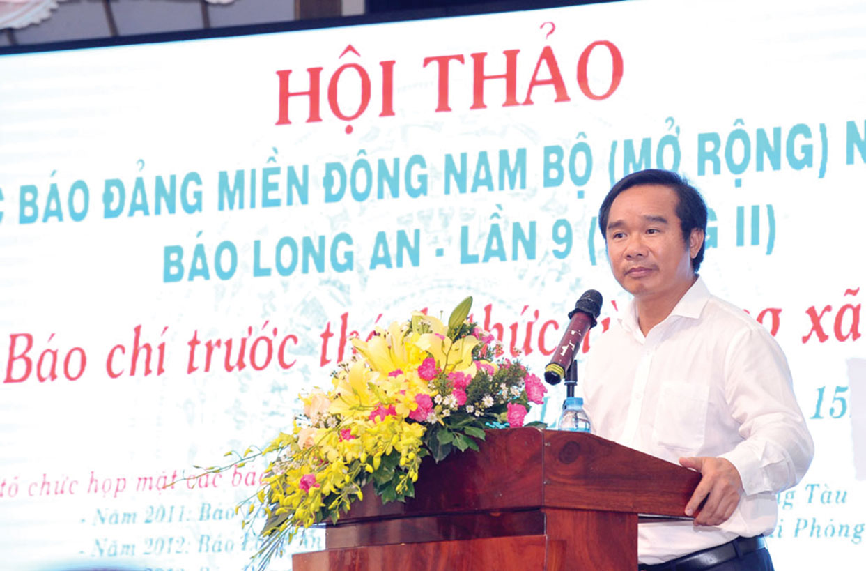 Phó Bí thư  Tỉnh ủy Long An -  Nguyễn Văn Được dự và phát biểu tại ngày họp mặt báo Đảng các tỉnh miền Đông Nam bộ (mở rộng) lần thứ 9/2019 do Báo Long An tổ chức