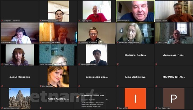 Experts and scholars attending RAS webinar on East Sea (Source: VNA)