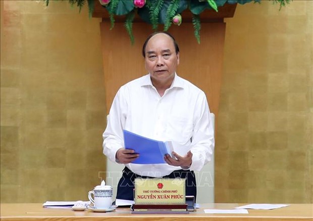 Prime Minister Nguyen Xuan Phuc speaks at the meeting. (Photo: VNA)