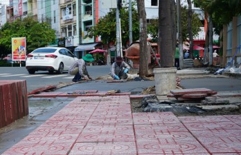 Chỉnh trang đô thị chào mừng Đại hội Đảng bộ TP.Tân An