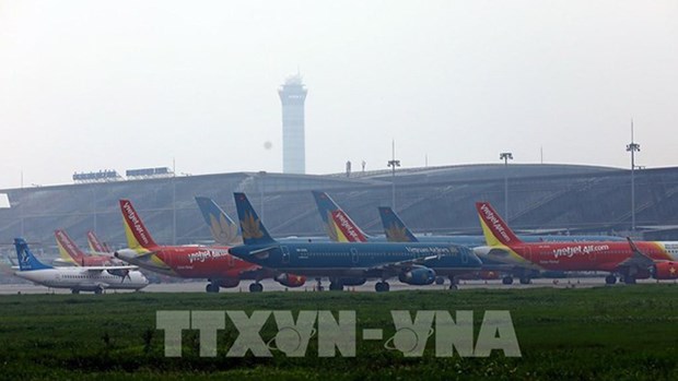 Aircraft at Noi Bai international airport (Photo: VNA)