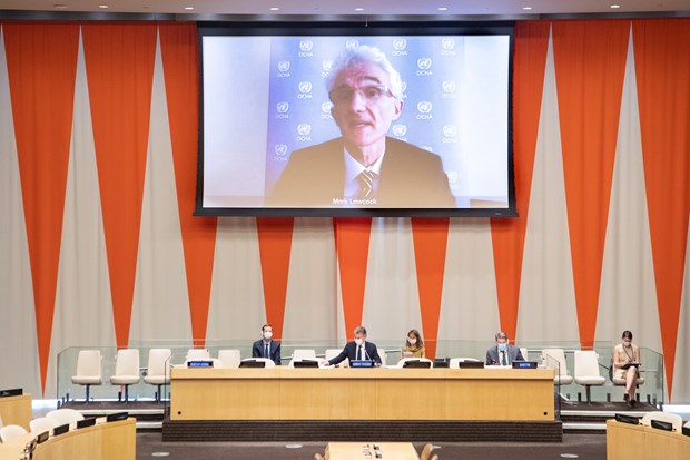 Under-Secretary-General for Humanitarian Affairs and Emergency Relief Coordinator Mark Lowcock speaks at the UN Security Council meeting on Yemen on July 28 (Photo: VNA)