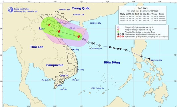 Storm Sinlaku's movement (Source: http://nchmf.gov.vn)