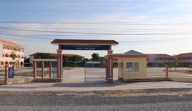 The Tan Thanh Primary-Secondary School in Long An province is ready for the upcoming academic year. (Photo: VNA)