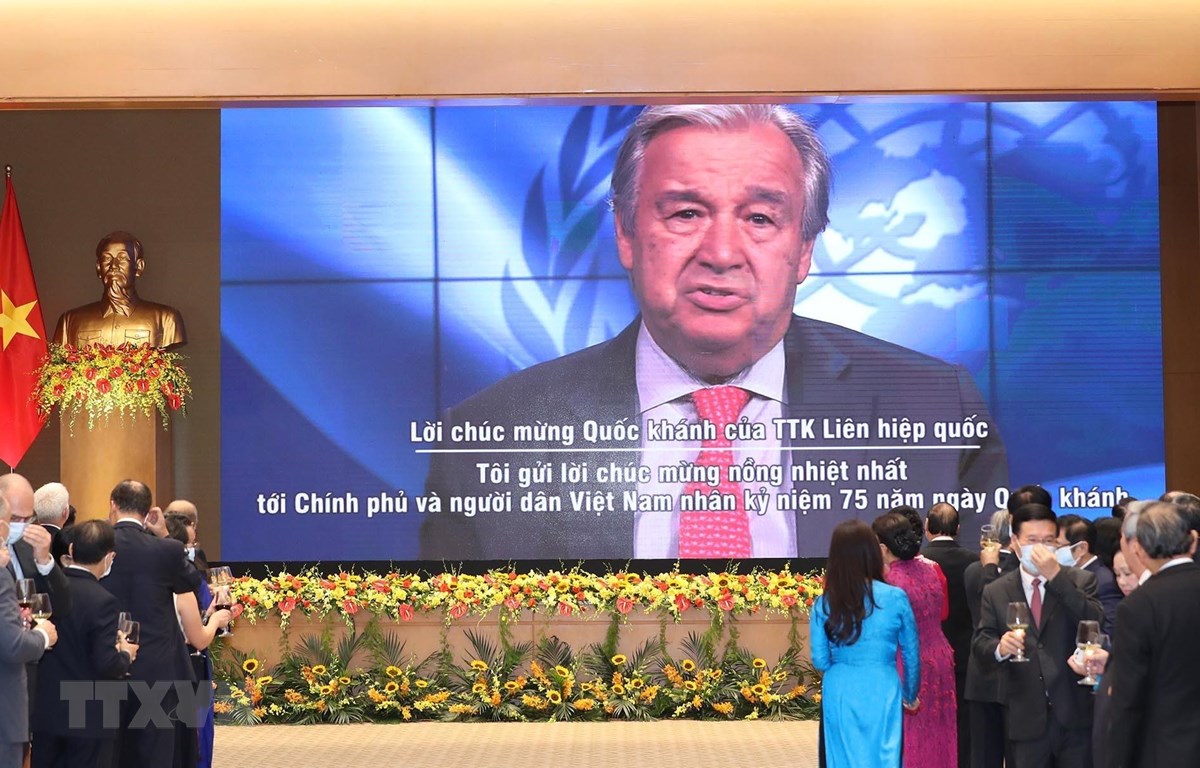 Tổng thư ký Liên hợp quốc Antonio Guterres gửi lời chúc mừng 75 năm Quốc khánh nước CHXHCN Việt Nam (2/9/1945-2/9/2020). (Ảnh: Lâm Khánh/TTXVN)