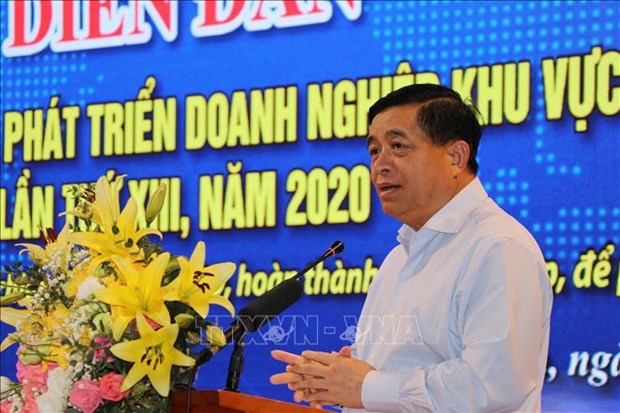 Minister of Planning and Investment Nguyen Chi Dung speaks at the event (Photo: VNA)