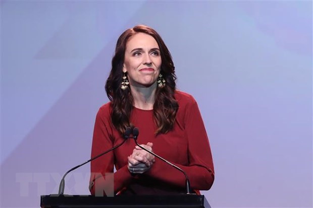 PM Jacinda Ardern celebrates the election win (Photo: AFP/VNA)