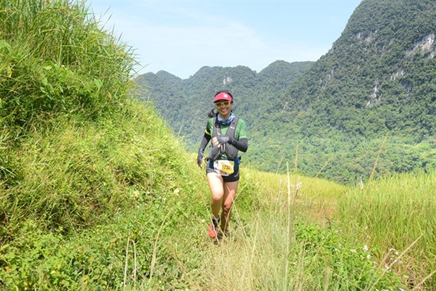 A runner competes at the Vietnam Jungle Marathon over the weekend. (Photo courtesy of organising board)