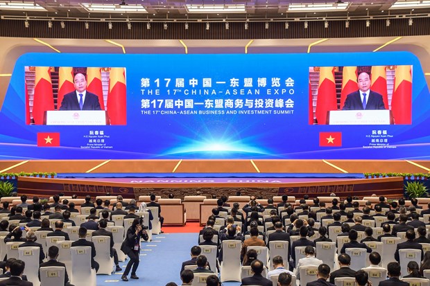 Prime Minister Nguyen Xuan Phuc delivers speech in the form of pre-recorded video at the opening ceremony of CAEXPO 2020 (Photo courtesy of the organising board)