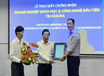 Kizuna trao giấy chứng nhận doanh nghiệp khoa học công nghệ đầu tiên