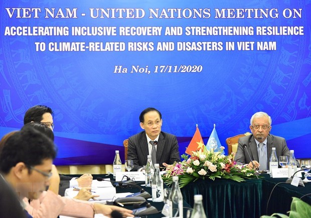 The Vietnam - UN meeting on accelerating inclusive recovery and strengthening resilience to climate-related risks and disasters in Vietnam on  November 17, 2020 (Photo: VNA)