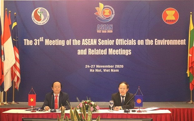 At the 31st Meeting of the ASEAN Senior Officials on the Environment and Related Meetings on November 24-27, 2020 (Photo: the Ministry of Natural Resources and Environment)