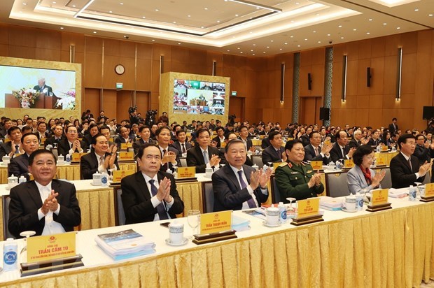 Leaders of the Party and the State, and delegates attend the conference (Photo: VNA)