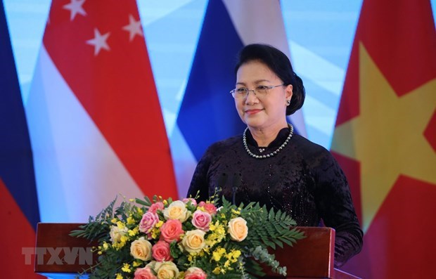 National Assembly Chairwoman Nguyen Thi Kim Ngan delivers the closing remarks at the 41st AIPA General Assembly (AIPA-41) in September. (Photo: VNA)