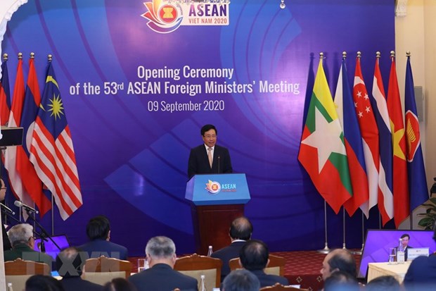 Deputy Prime Minister and Foreign Minister Pham Binh Minh addresses opening ceremony of 53rd ASEAN Foreign Ministers' Meeting (Source: VNA)