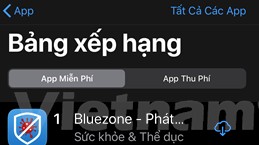 Bluezone trở lại top 1 Appstore sau khi có thêm ca dương tính COVID-19