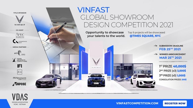 Vinfast is seeking excellent designs for its global showrooms. (Photo: VNA)