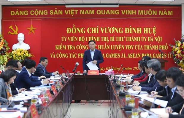 Secretary of the Hanoi municipal Party Committee Vuong Dinh Hue (Photo: VNA)