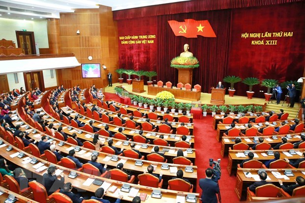 At the closing session of the 13th Party Central Committee's second plenum (Photo: VNA)